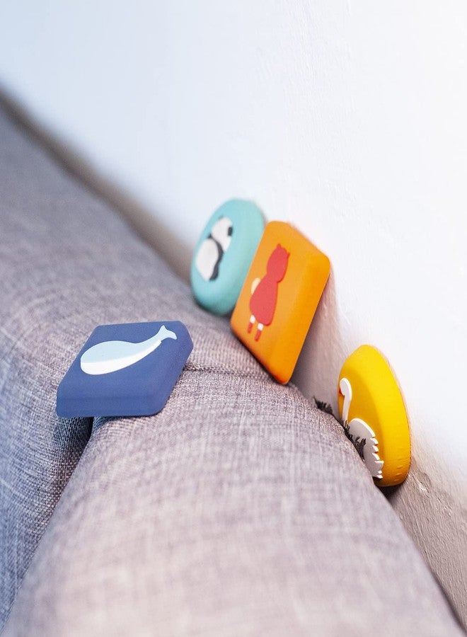 OLWICK مجموعة OLWICK® المكونة من 4 قطع من سدادات الأبواب المصنوعة من السيليكون بتصميم كرتوني، ذاتية اللصق، لحماية الجدران، وسادات امتصاص الصدمات، وأقفال مقابض الأبواب، ووسادات واقية، مقاس 4.3 × 4.3 سم، وزن 15 غرامًا تقريبًا. - Image 2